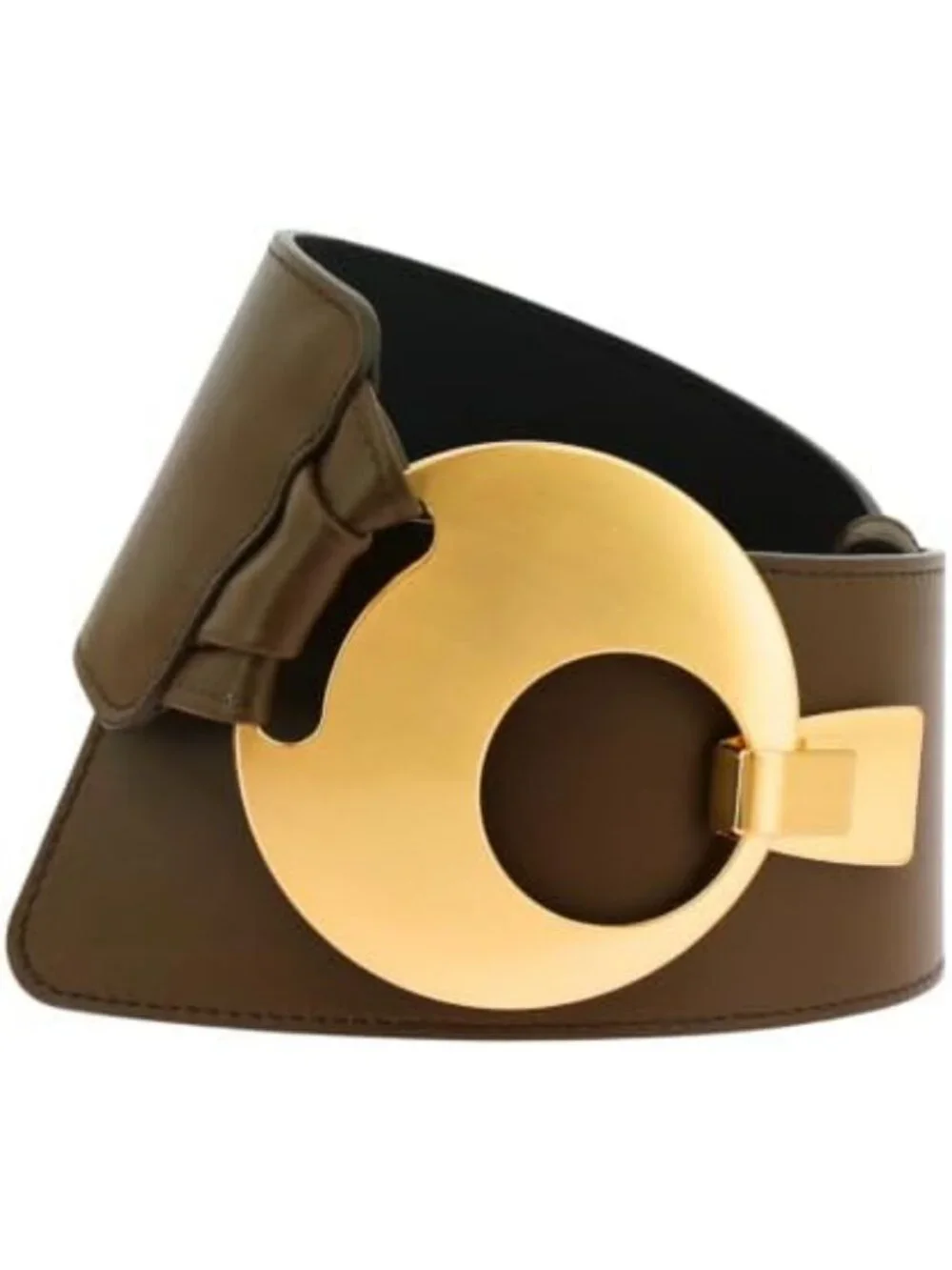 Stylish Women's Wide Genuine Leather Belt with Round Cross Buckle - Versatile